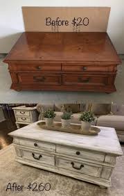 How to make furniture look rustic white. Coffee Table Makeover In A Farmhouse White Rustic With Chalk Paint Diy Furniture Renovation Repurposed Furniture Diy Furniture Makeover Diy