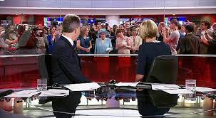 A Uniquely Unscripted Moment As Two Bbc News Presenters Realise That Hm Queen Elizabeth On A Visit To Officially Open The Bbc S Bbc News Channel Bbc Bbc News
