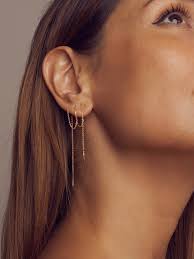 Coloured cartilage chain with click ring and barbell