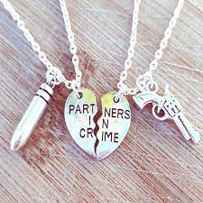 Wholesale 2019 Hot Broken Heart Necklace Couples Gun Bullet Necklace Bff Partners In Crime Pendant Necklace Punk Boho Jewelry Best Friend Holiday Gift From Asd20180714 1 16 Dhgate Com