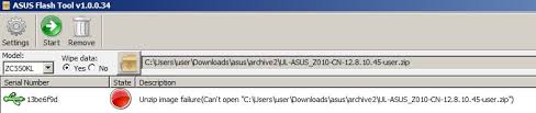 Selamat siang, hari ini flash ponsel berbagi tentang flashing zenfone c (zc451cg) dengan menggunakan asus flash tool.flash ponsel menulis artikel ini, karena beberapa hari yang lalu ada customer membawa gadgdetnya asus zenfone c atau (zc451cg) dalam keadaan bootloop, yaitu bila ponsel smartphone tersebut di nyalakan hanya berhenti pada logo animasi saja, walau sudah lama di tunggu keadaan ini. Unzip Image Failure Asus Zenfone C Belajar