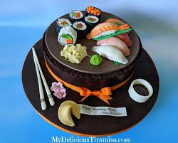 Chocolate Sushi Cake By Oksana Krasulya My Delicious Tiramisu Llc Sushi Cake Sushi Cake Birthday Crazy Birthday Cakes