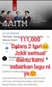 Lagu milik penyanyi puerto rico yang terkenal itu, luis fonsi memiliki dua versi, versi pertama dinyanyikan oleh luis sendiri feat daddy yankee. Facebook
