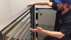 Requiring no tools for installation, these are the perfect item for those living in rental or temporary accommodation. Metal Banister Installation Retract A Gate Youtube
