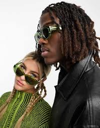 A.Kjaerbede Winnie cat eye festival sunglasses in light olive green