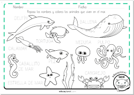 Animales Marinos Para Colorear