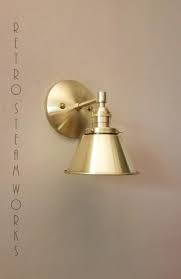 Modern Wall Gold Sconce Industrial Light Brushed Brass Etsy Brass Wall Light Modern Wall Lights Modern Bathroom Vanity Lighting