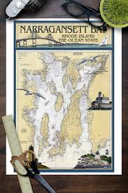 Details About Narragansett Bay Ri Nautical Chart Lp Artwork Posters Wood Metal Signs