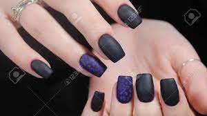After all, black is considered to be a lower status color. Design Of Manicure Matt Black And Blue Nails Stock Photo Picture And Royalty Free Image Image 81210964