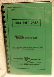 Eico 625 Tube Test Data For Sale Item 3020362