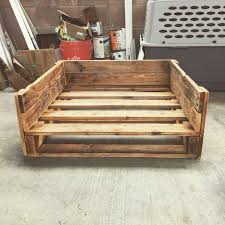 Fiddle leaf interiors use one of these free diy pallet bed plans to build yourself an inexpensive b. Dog Bed Made From A Pallet Pallett Dog Bed Dog Furniture Wood Dog Bed