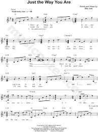 Check spelling or type a new query. Billy Joel Just The Way You Are Sheet Music In G Major Download Print Sku Mn0117158