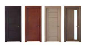 Smooth horizontal wood panels gain a contemporary update with a silky black handle guard that runs from top to bottom. Wood Doors Archives Aim Homes