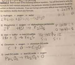 Become a study.com member to unlock this answer! Section I Balance Each Of The Following Chemical Chegg Com