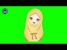 Pack contains 6 subscribe buttons, banners, end screens, lower thirds for social media and business, youtube call to action buttons and a lot more. Green Screen Animasi Kartun Muslimah Berhijab Animasi Mulut Berbicara Youtube Animasi Kartun Gambar Karakter