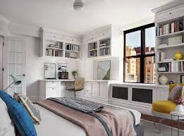 Desk areas small dining room table small space kitchen desk open shelving office pantry home built in desk kitchen office. 45 Primary Bedroom With Built In Desks Photos Home Stratosphere