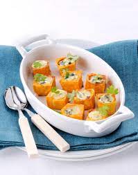 E così sono i peperoni rossi. Bocconcini Di Patata Dolce Sale Pepe