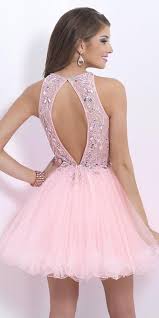 Short Beaded Pink Open Back Homecoming Dress Custom Made Cute Short Cocktail Party Dress Fashion Short Tulle Beadings School Dance Dresses Sweet 16th Dress Hd14 Light Pink Homecoming Dresses Pink Homecoming