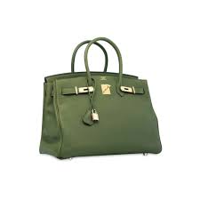 A Vert Olive Togo Leather Birkin 35 With Palladium Hardware Hermes Bag Birkin Birkin Bag Togo Leather