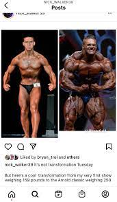 27 yr old Nick walker. He's been referred to as a modern day Dallas  Mccarver. Is this considered peak juicy or do they come juicier than this?  : r/nattyorjuice