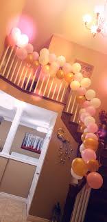 Creative Balloon Decoration On Stairs In 2020 Birthday Balloon Decorations Balloon Decorations Stair Decor