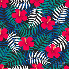 Now our pattern repeats vertically, like a ribbon. Tropical Floral Seamless Pattern With By Ekaterina Bedoeva