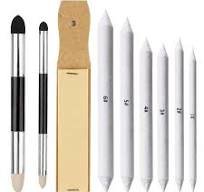 Haojiaho Blending Stump, 9pcs Blending Stumps, Blending Sponge Pens and  Sandpaper Pencil Sharpener, Washable & Reusable, Tortillions Paper Art ...