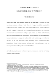 Pdf James Joyce S Ulysses Reading The Self In The Body