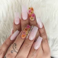 The aboriginal versions were annihilation added than pieces of artificial shaped like fingernails. 40 Super Fabulous Dried Flower Nail Art Designs Flower Nails Dry Flower Nails Coffin Nails Acrylic Nai Flower Nails Coffin Nails Designs Best Acrylic Nails