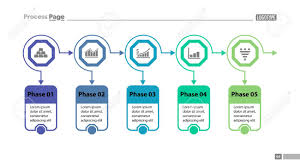 five options process chart slide template business data workflow