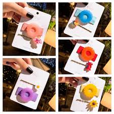 Sweetness Hair Accessories Hair Pin Children S Girls Baby Word Clip Candy Jelly Color Donut Fabric Hairpin Hair Accessories Aliexpress