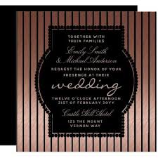 Rose Gold Black Wedding Invitation Metallic Chic Chic Design Idea Diy Elegant Beauti Metallic Wedding Invitations Black Wedding Invitations Gold Wedding Gift