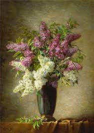 Martial Hupe 1880 1920 A Still Life With Lilacs In A Vase On A Table 841 1182 Flower Painting Floral Painting Flower Art