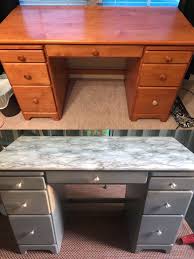 Diy Marble Furniture Desk Makeover Diy Marble Furniture Contact Paper