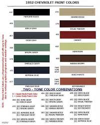 Auto Paint Codes Coe Colors For 1952 Truck Paint Car