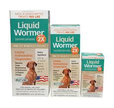Pyrantel is usually given as a single dose that is repeated in two to three weeks to kill any parasites that have matured during that time. Liquid Wormer 2x Durvet