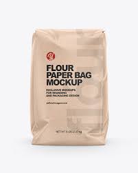 Kraft Paper Flour Bag Mockup In Bag Sack Mockups On Yellow Images Object Mockups