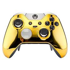 Extremerate Custom Chrome Gold Replacement Top Shell Case Front Housing Faceplate Kits For Xbox One Elite Remote Contro Xbox One Xbox One Elite Controller Xbox