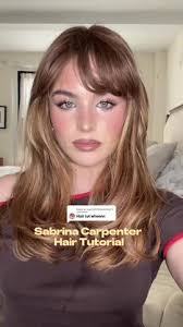 Replying to @user2203286851467 @Sabrina Carpenter hair tutorial! Bangs are  from @INH HAIR @BUNNY and they’re so amazing!!! Every prdouct from them is  fabulous. Sabrinas hair is of course by the ...