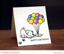 Wish someone with these beautiful flowers. Design Blog Dog Birthday Card Birthday Card Drawing Mama Elephant Cards