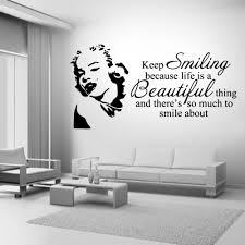 Marilyn Monroe Keep Smiling Wall Art Sticker Mural Decal Quote Diy Home Furniture Diy Home Deco Sticker Wall Art Wall Quotes Decals Vinyl Wall Art Decals