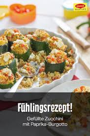 Gefullte Zucchini Mit Paprika Bulgotto Rezept In 2020 Rezepte Zucchini Gefullte Zucchini