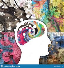 El Arte Y Las Pinturas Alrededor Y Dentro Del Perfil Del Cerebro Humano  Foto de archivo - Imagen de montaje, afuera: 203975762