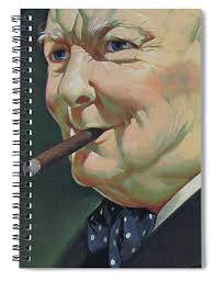 Winston Churchill with a cigar Spiral Notebook
