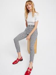 Black And White Gingham Pants Plaid Skinny Pants Fashion Black And White Pants Gingham Pants