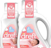 Dreft Newborn Baby Liquid Laundry Detergent, Gentle on Sensitive Skin, HE  Compatible, 2 pack, 32 loads each