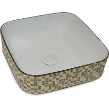 15 x 15 inch bathroom vessel sink gold