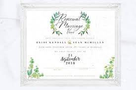 Printable Vow Renewal Certificate Marriage Certificate Vow Renewal Sign Renew Vows Certific Marriage Certificate Wedding Vows Renewal Vow Renewal Ceremony