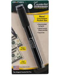 Featuring a special patented formula, this counterfeit pen instantly detects the majority of bad bills, taking the guesswork out of counterfeit money detection. Counterfeit Detector Pens Made In The Usa Dri Mark Products Inc