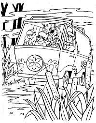 The trio of scooby doo coloring sheet: Scooby Doo Mystery Machine Van Coloring Page Scooby Doo Coloring Pages Monster Coloring Pages Halloween Coloring Pages